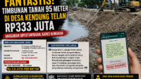 Foto: ilustrasi penguatan tebing sungai desa kendung, kecamatan Padangan, Bojonegoro.