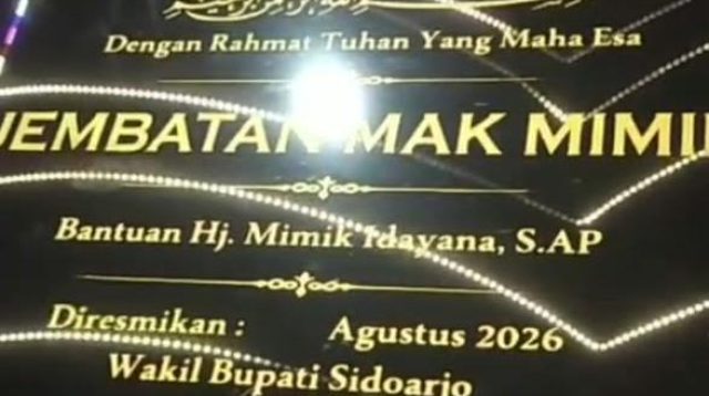 Foto: Jembatan Mamak mimik di Desa Kedungbanteng, Kecamatan Tanggulangin, Kabupaten Sidoarjo.