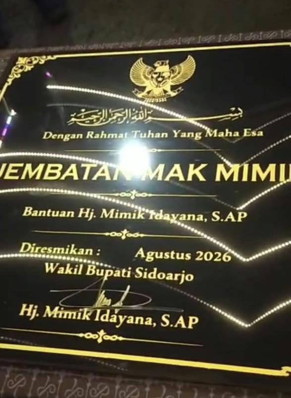 Foto: Jembatan Mamak mimik di Desa Kedungbanteng, Kecamatan Tanggulangin, Kabupaten Sidoarjo.